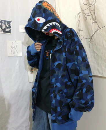 Bape Shark Hoodie Fashion Hip Hop Couple Sweatshirt Jacket Zipper Hoodies