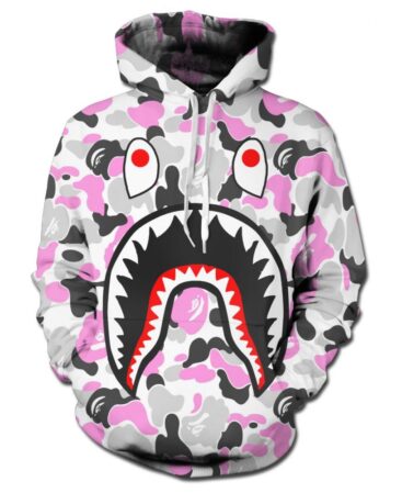 Bape Shark 3d printing hoodie men’s round neck