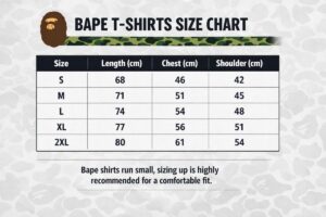 Bape Shirts Size Guide