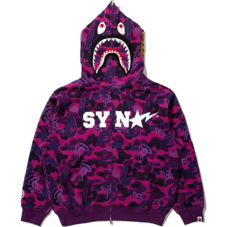 Bape x Central Cee Purple Camo Shark Hoodie