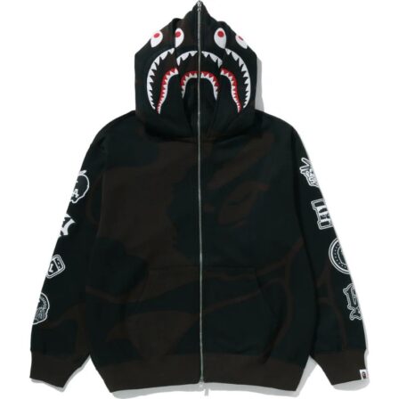 Black US Limited Solid Shark Full Zip Hoodie