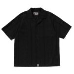 Mens Black Embroidered Shirt Front