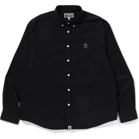 Mens Black Oxford Shirt Front