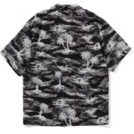 Mens Black Palm Tree Camo Shirt Back