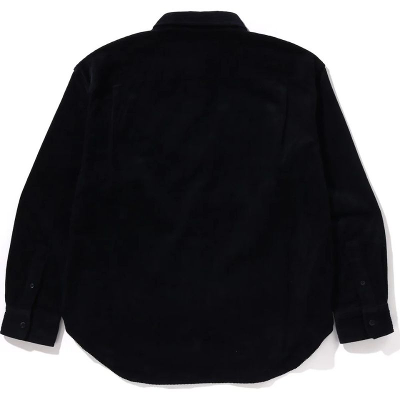 Mens Charcoal Corduroy Shirt Back