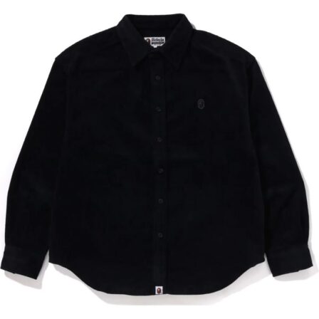 Mens Charcoal Corduroy Shirt Front