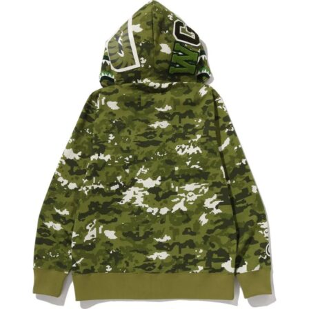 Mens Green Shark Regular Fit Full Zip Hoodie