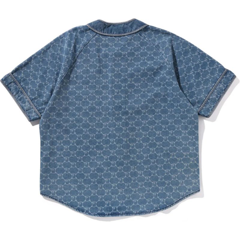 Mens Light Indigo Denim Shirt Back