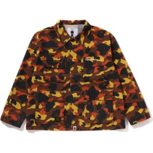 Orange 1st Camo Heavy Washed Cargo Shirt Men