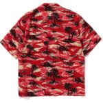Mens Red Palm Tree Camo Shirt Back