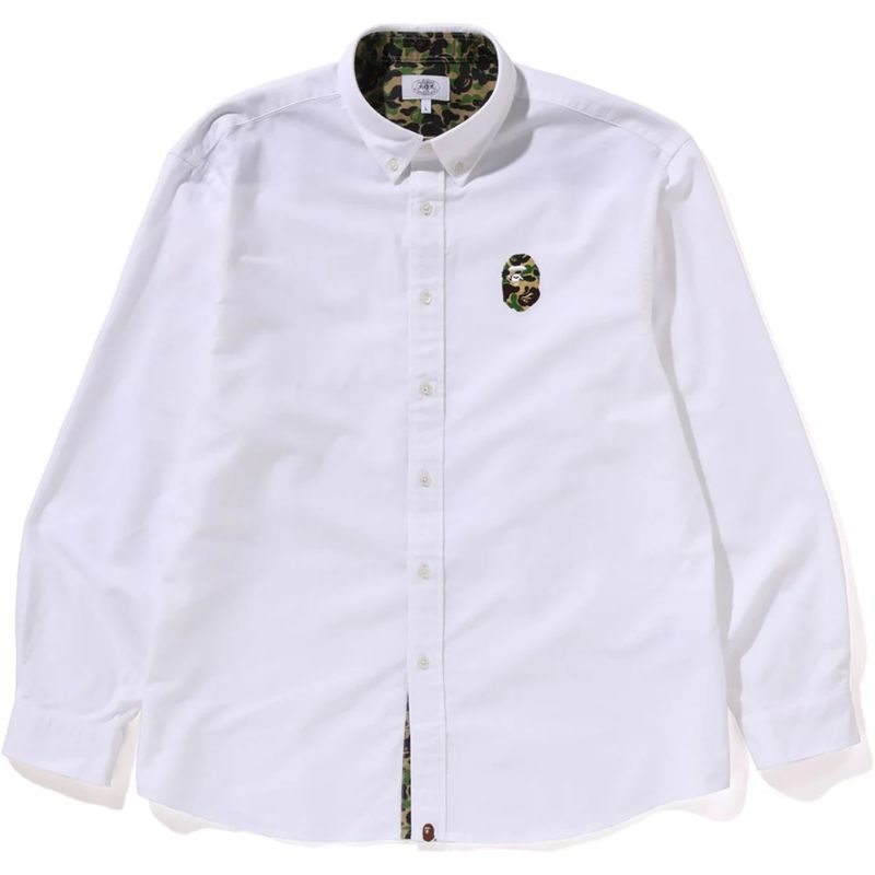 Mens White ABC Camo Shirt Front
