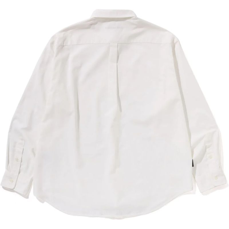 Mens White Oxford Shirt Back