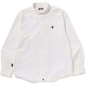 Mens White Classic One Point Oxford Shirt