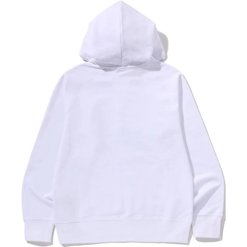Mens White Rhinestone Logo Regular Fit Pullover Hoodie