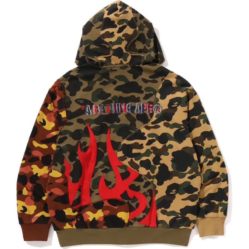 Multi 1ST CAMO UPCYCLED FULL ZIP HOODIE MENS