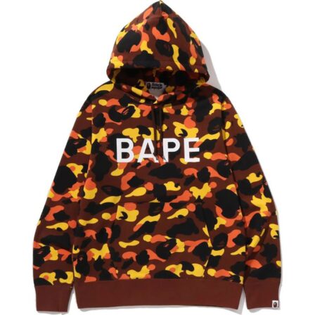 Orange 1st Camo BAPE Pullover Hoodie