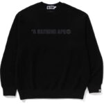 bathing ape logo black crewneck