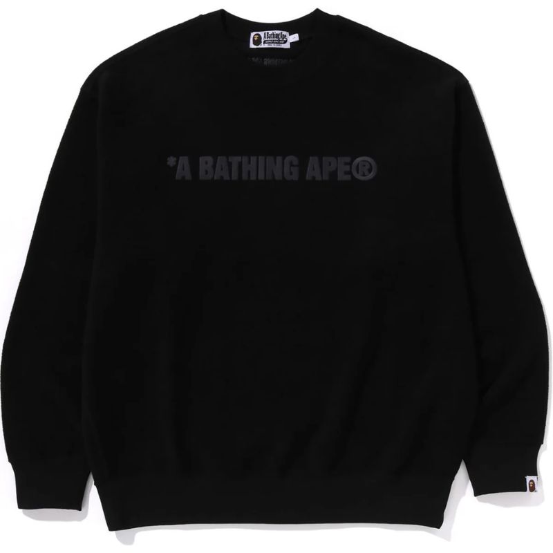 bathing ape logo black crewneck