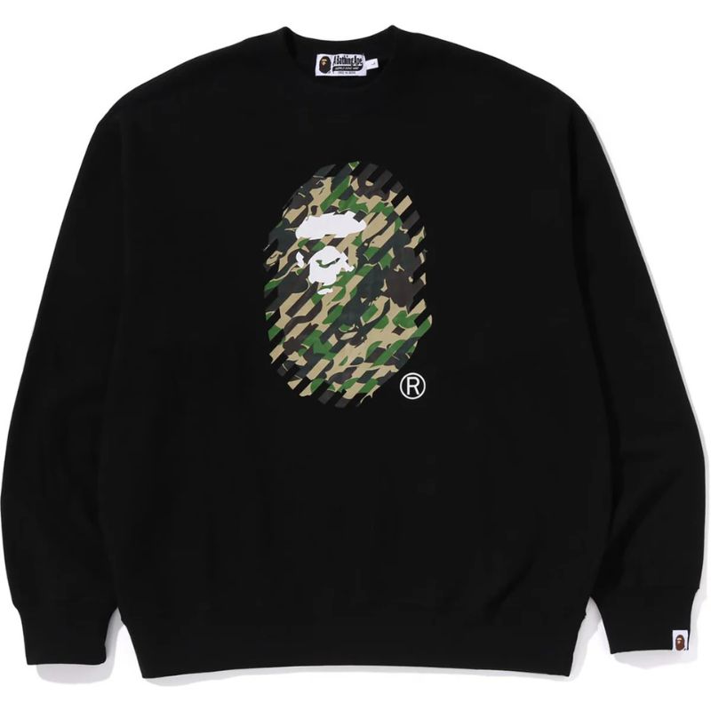 abc camo ape head black crewneck
