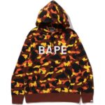 1st camo bape hoodie orange