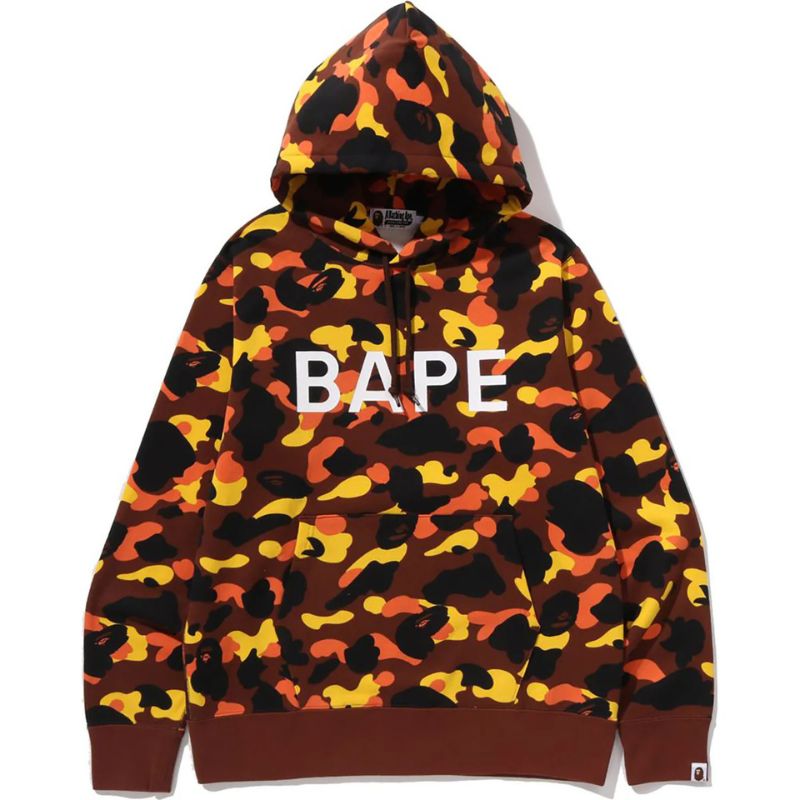 1st camo bape hoodie orange