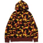 orange bape pullover mens