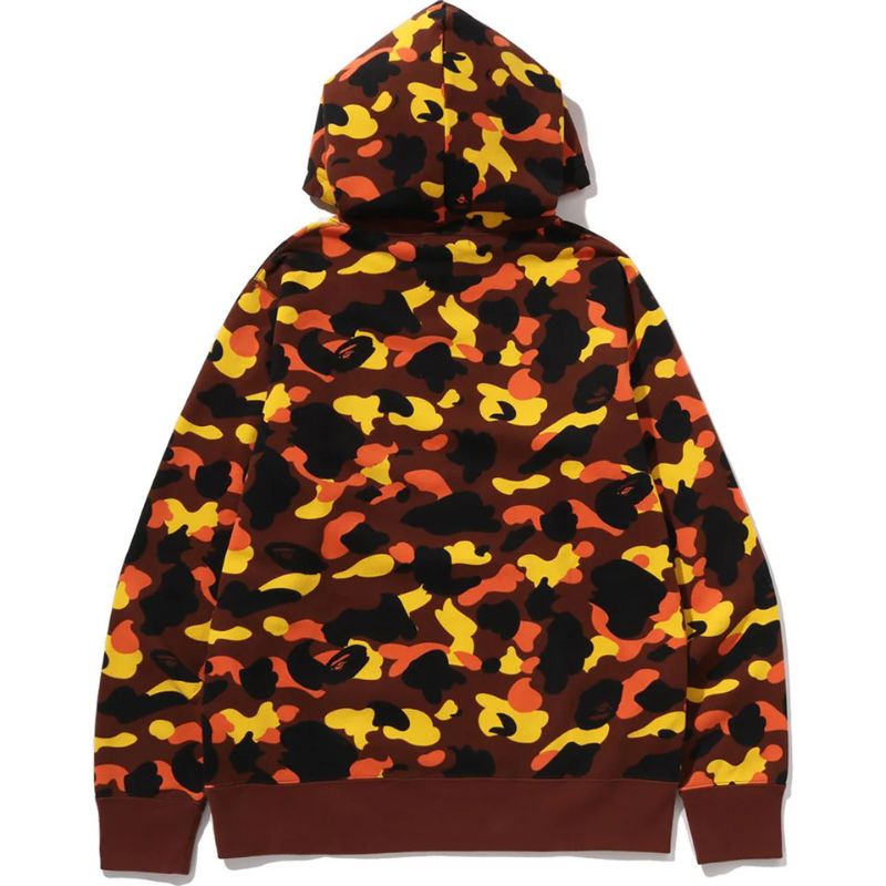 orange bape pullover mens