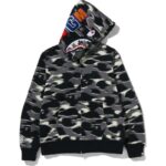 screen camo shark black hoodie