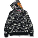black shark zip hoodie mens