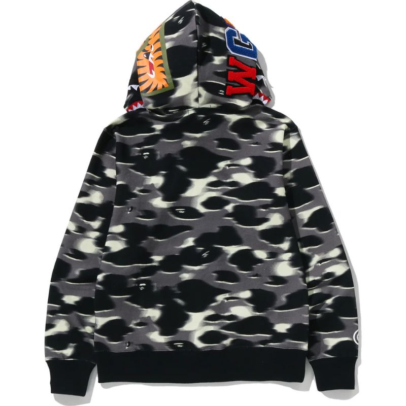 camo shark full zip black