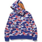 blue shark zip hoodie mens