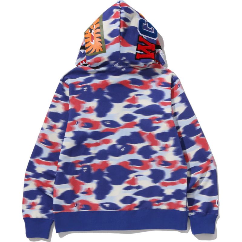 camo shark full zip blue