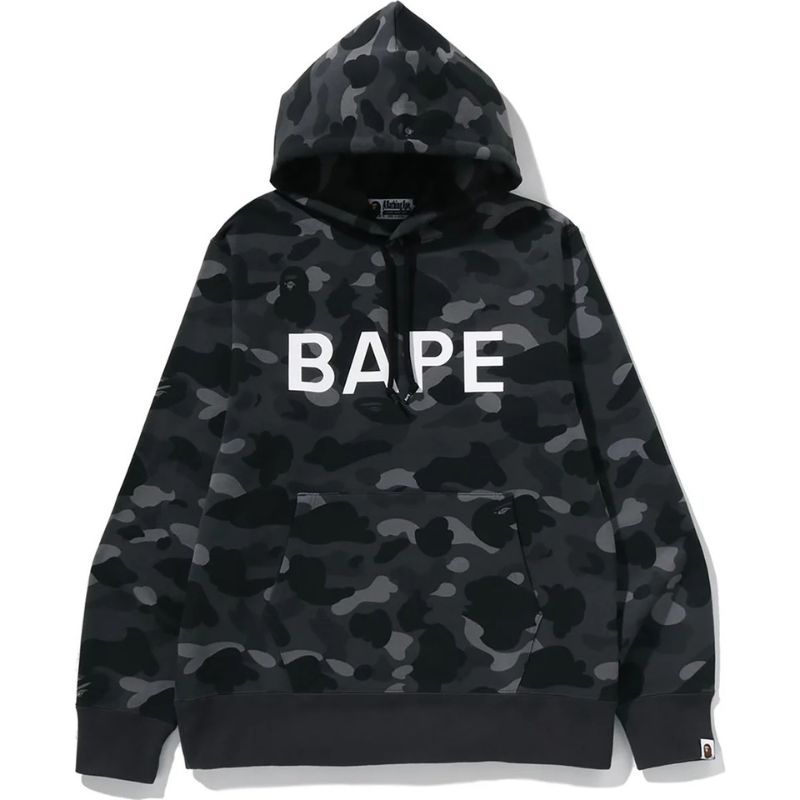color camo bape black hoodie