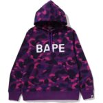 color camo bape purple hoodie