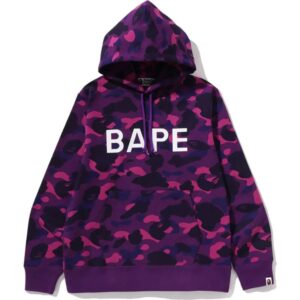 Mens Purple Color Camo Bape Pullover Hoodie