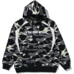 screen camo football black hoodie