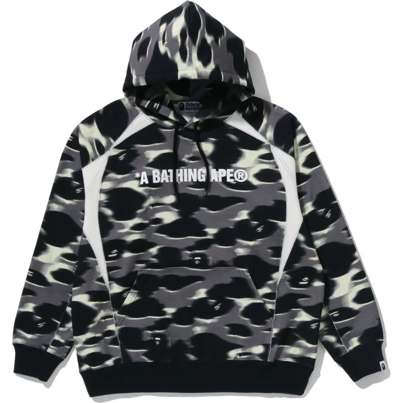 screen camo football black hoodie