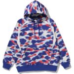 screen camo football blue hoodie