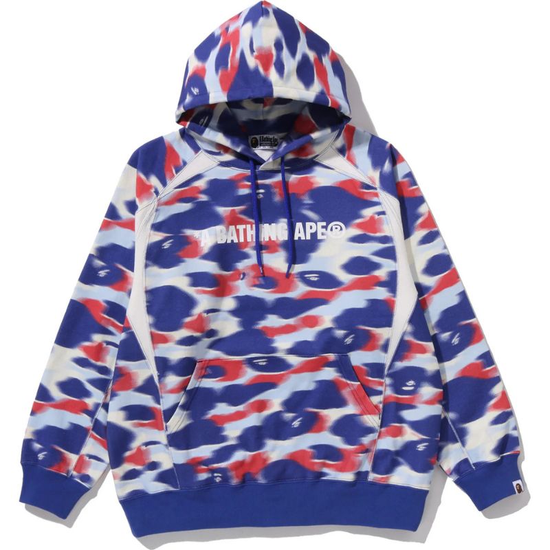 screen camo football blue hoodie
