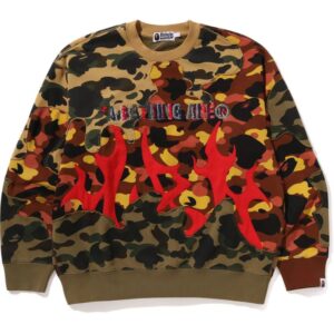 Mens Multi 1st Camo Upcycled Relaxed Fit Crewneck Sweatshirt