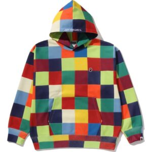 Mens Multi Color Patchwork Pullover Hoodie