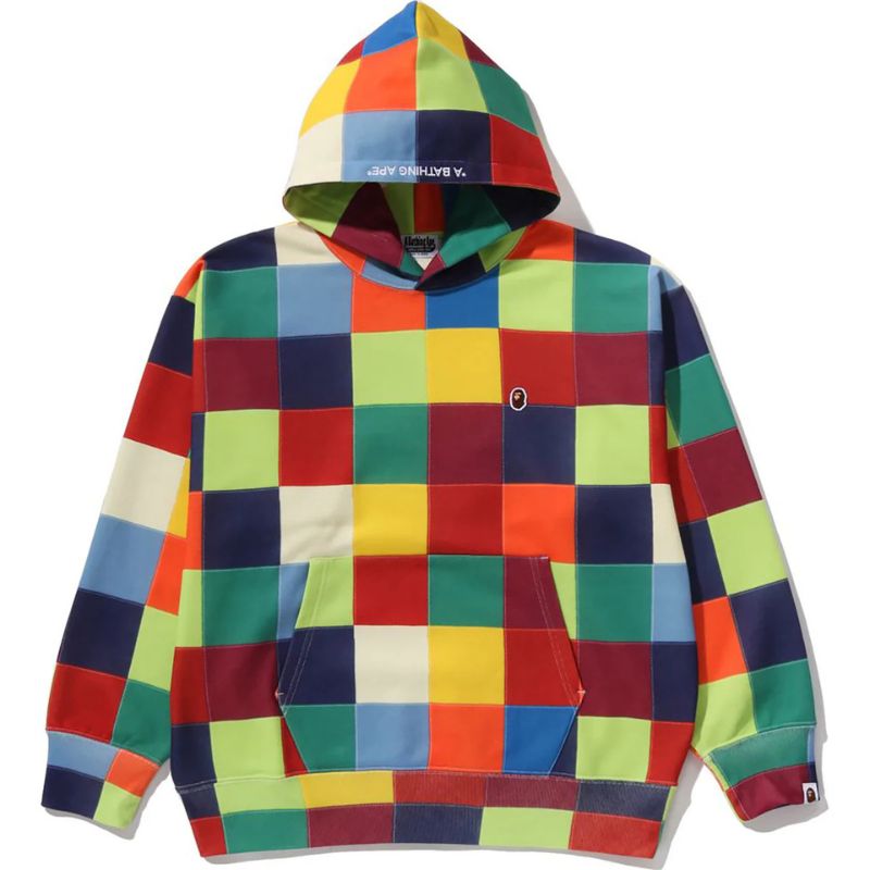 multi color patchwork hoodie