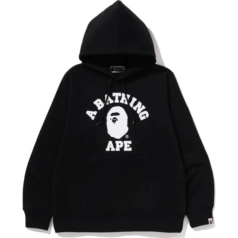 college pullover hoodie black