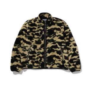 Yellow full 1st camo fleece jacket mens