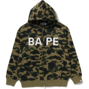 green 1st camo bape hoodie