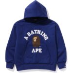 COLLEGE BLUE PUFFY RELAXED FIT PULLOVER HOODIE MENS