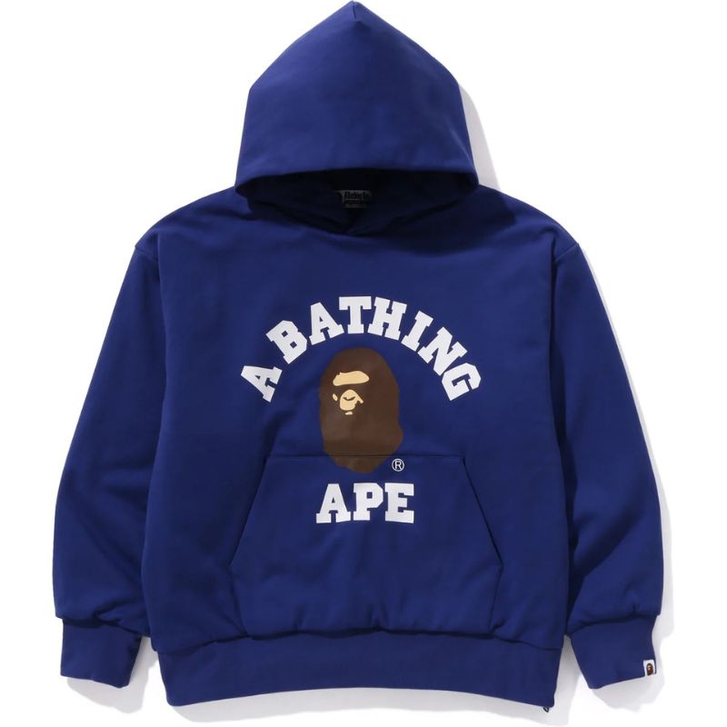 COLLEGE BLUE PUFFY RELAXED FIT PULLOVER HOODIE MENS