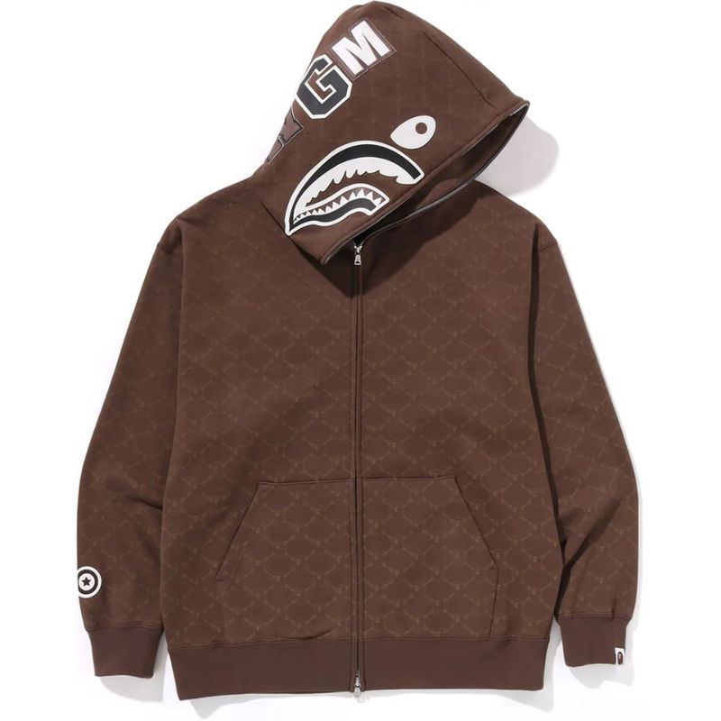 COLLEGE BROWN SHARK FULL ZIP HOODIE MENS