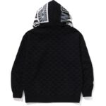 COLLEGE MONOGRAM RELAXED FIT SHARK FULL ZIP HOODIE MENS