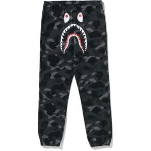 Mens Black Color Camo Shark Sweat Pants